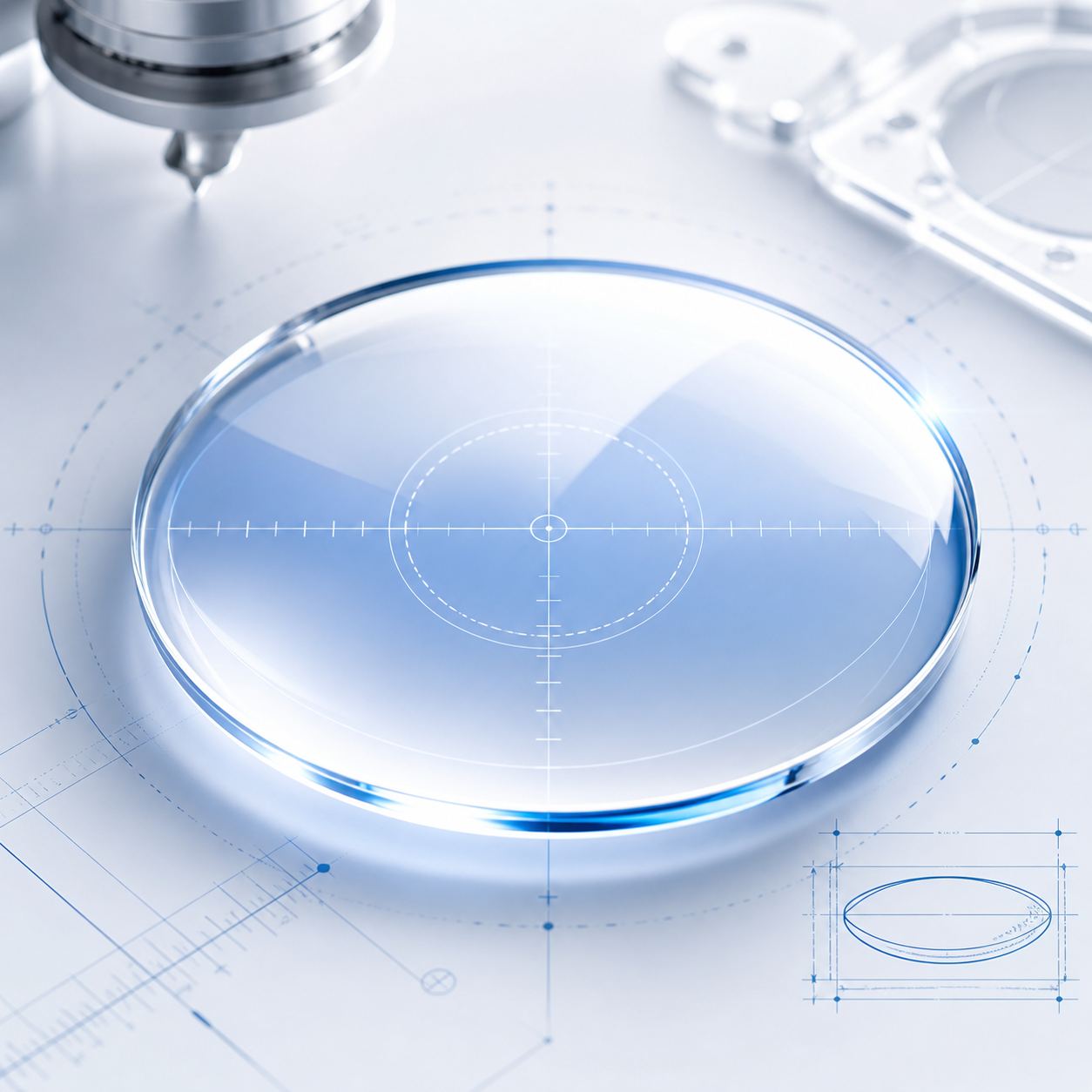 Precision lens design and measuring graphic